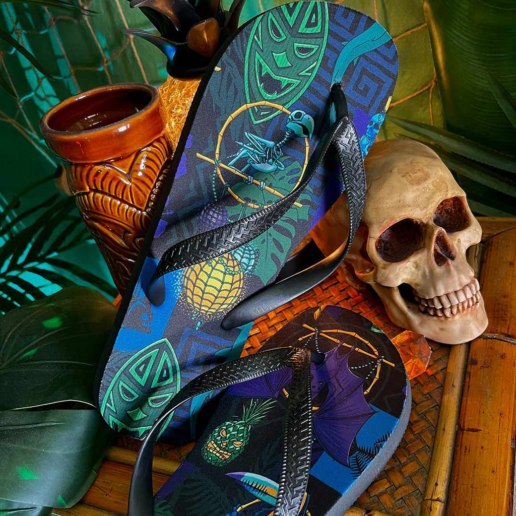 Creepy Cove Flip-Flops - Black Mast