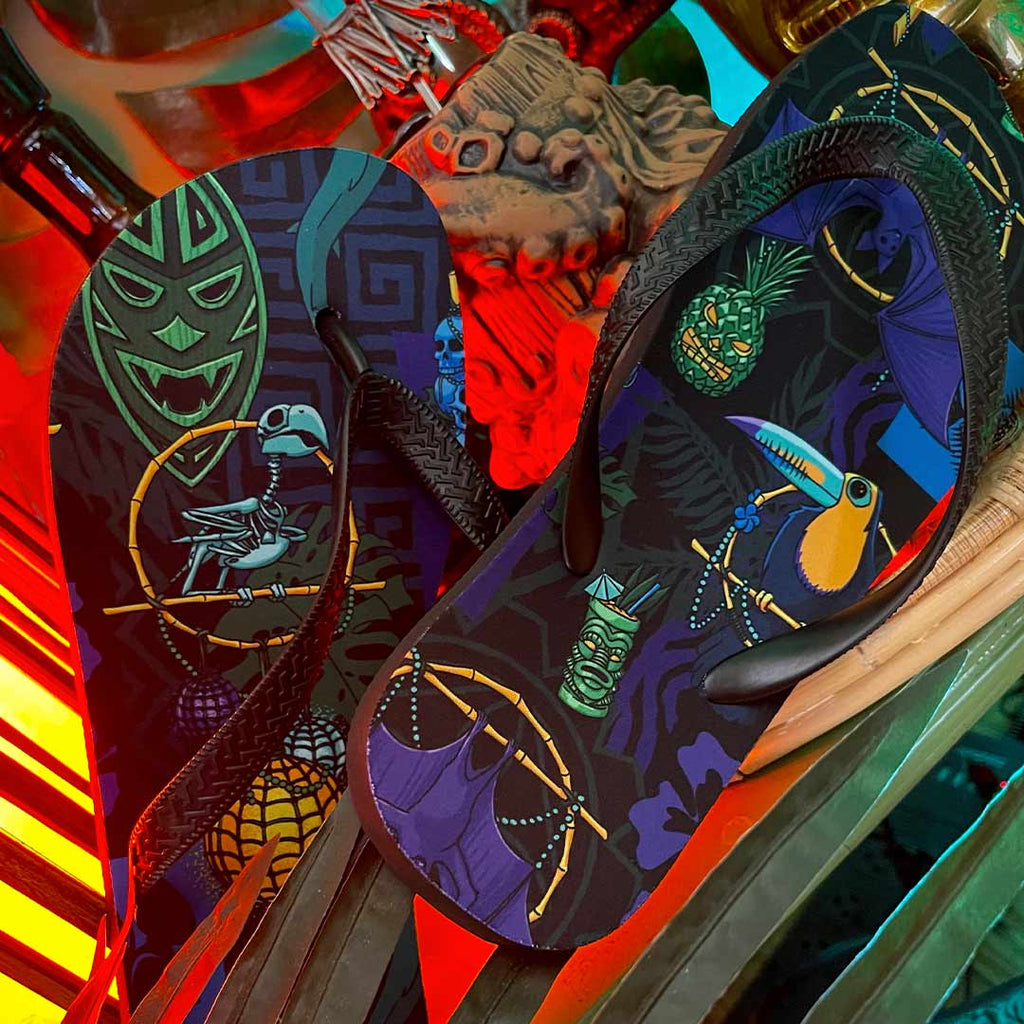Creepy Cove Flip-Flops - Black Mast