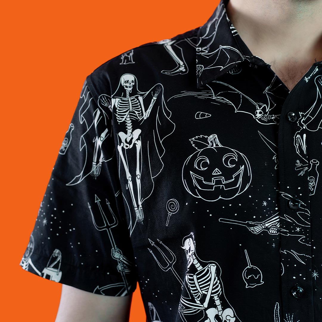 Midnight Mischief Halloween button down