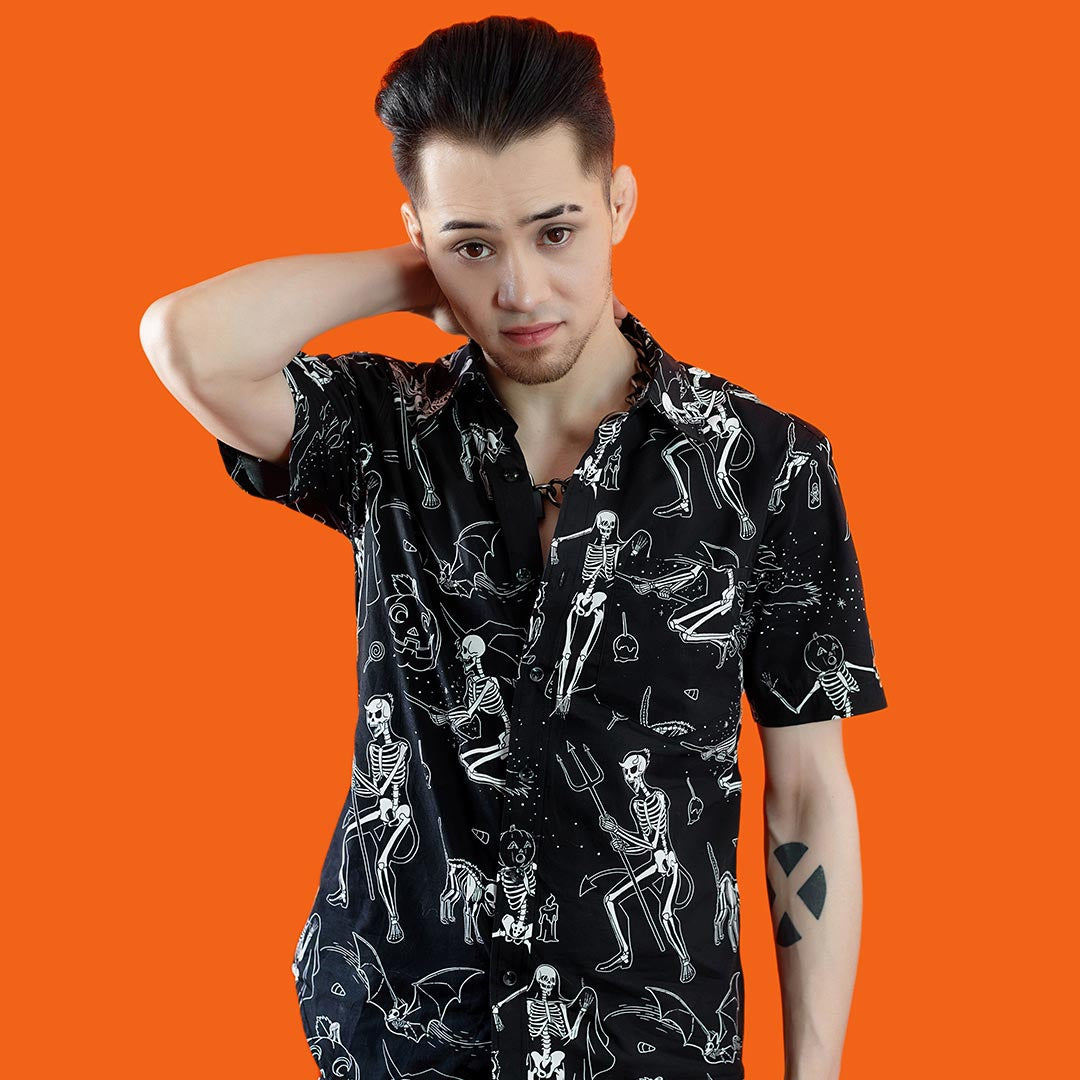 Midnight Mischief Halloween button down