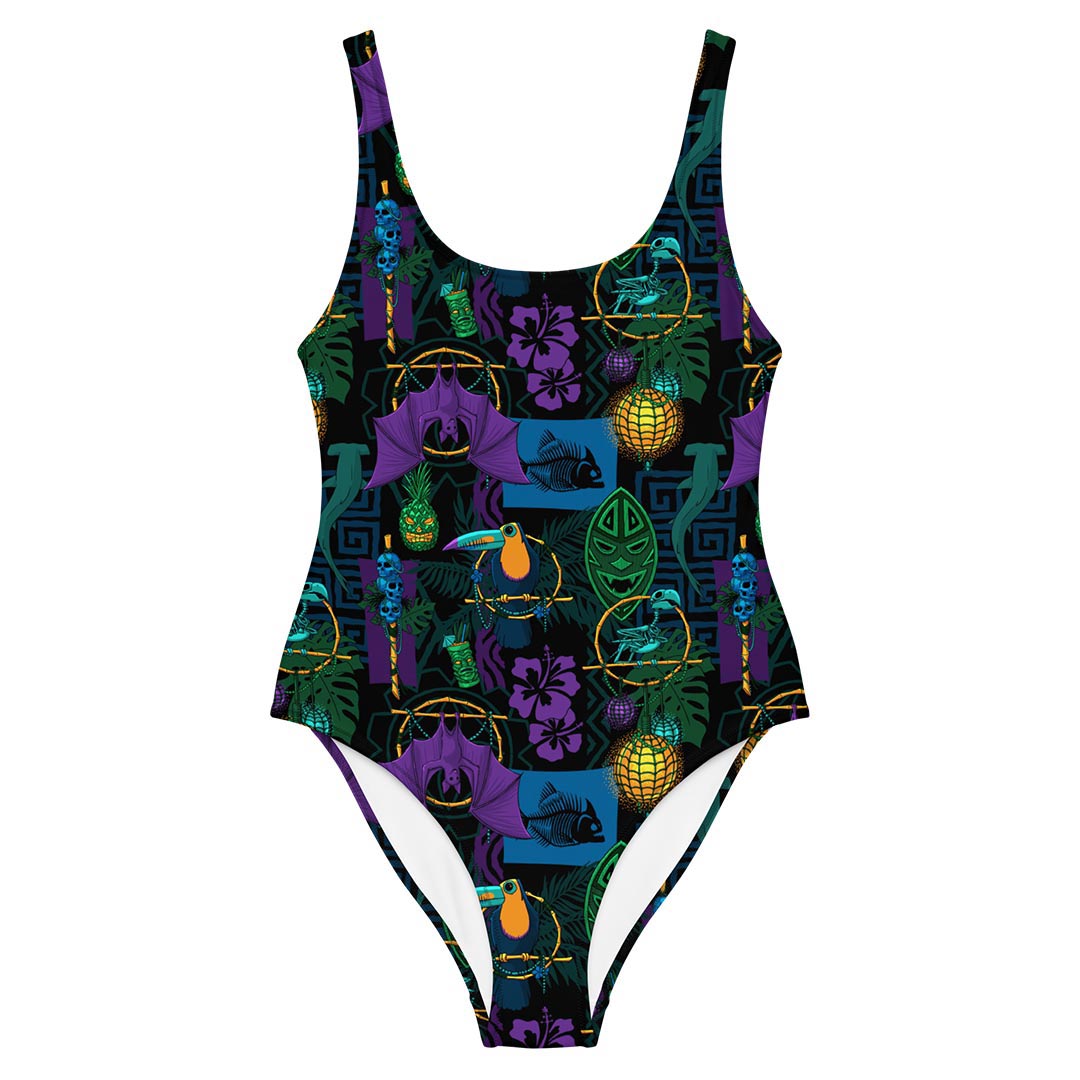 Creepy Cove One-Piece Swimsuit - Black Mast