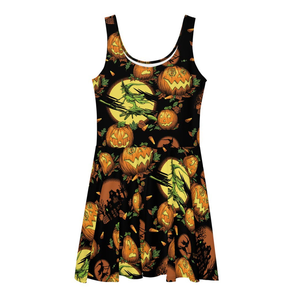 Hallow Haunts Skater Dress - Black Mast