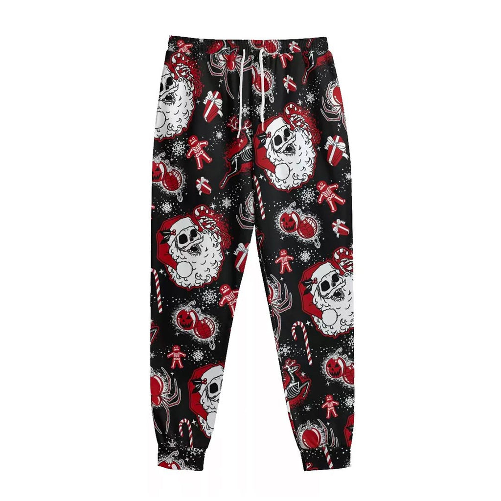 Skelly Claus All-Over Sweatpants - Black Mast
