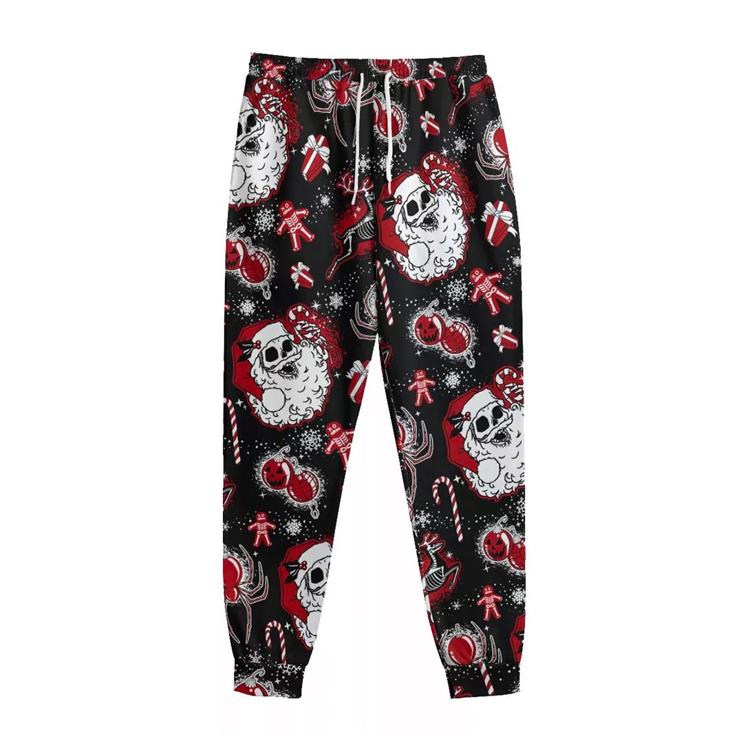 Skelly Claus All-Over Sweatpants - Black Mast