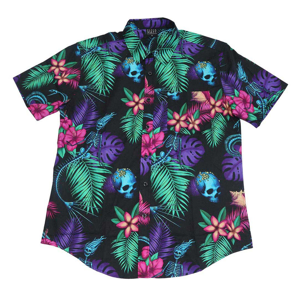 Tropigoth Casual Button-down T-shirt (Unisex) - Black Mast