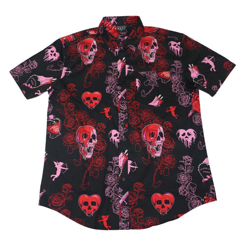 Bloody Valentine Casual Button-Down T-Shirt (Unisex) - Black Mast