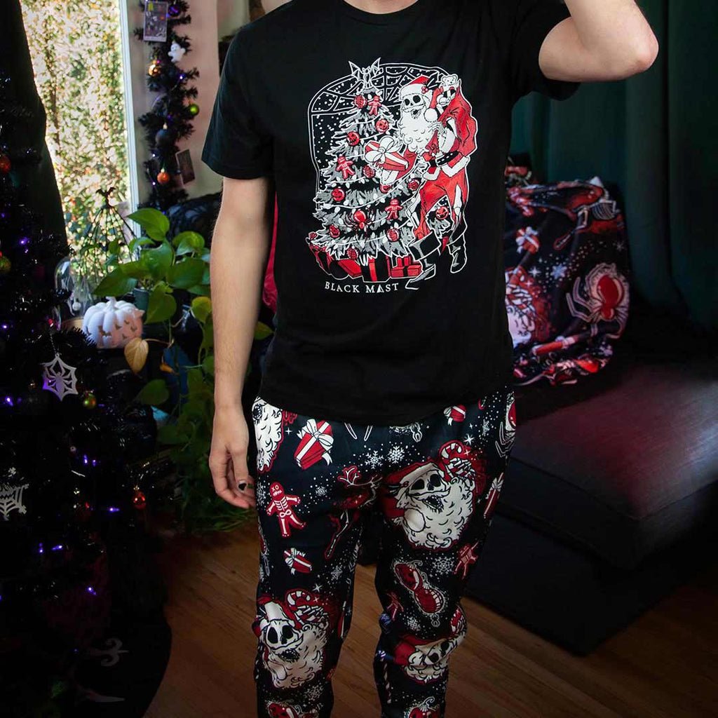 Skelly Claus All-Over Sweatpants - Black Mast