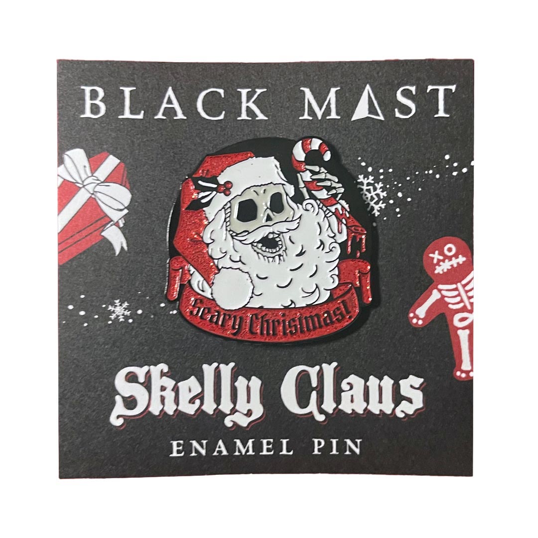 Skelly Claus Enamel Pin - Black Mast