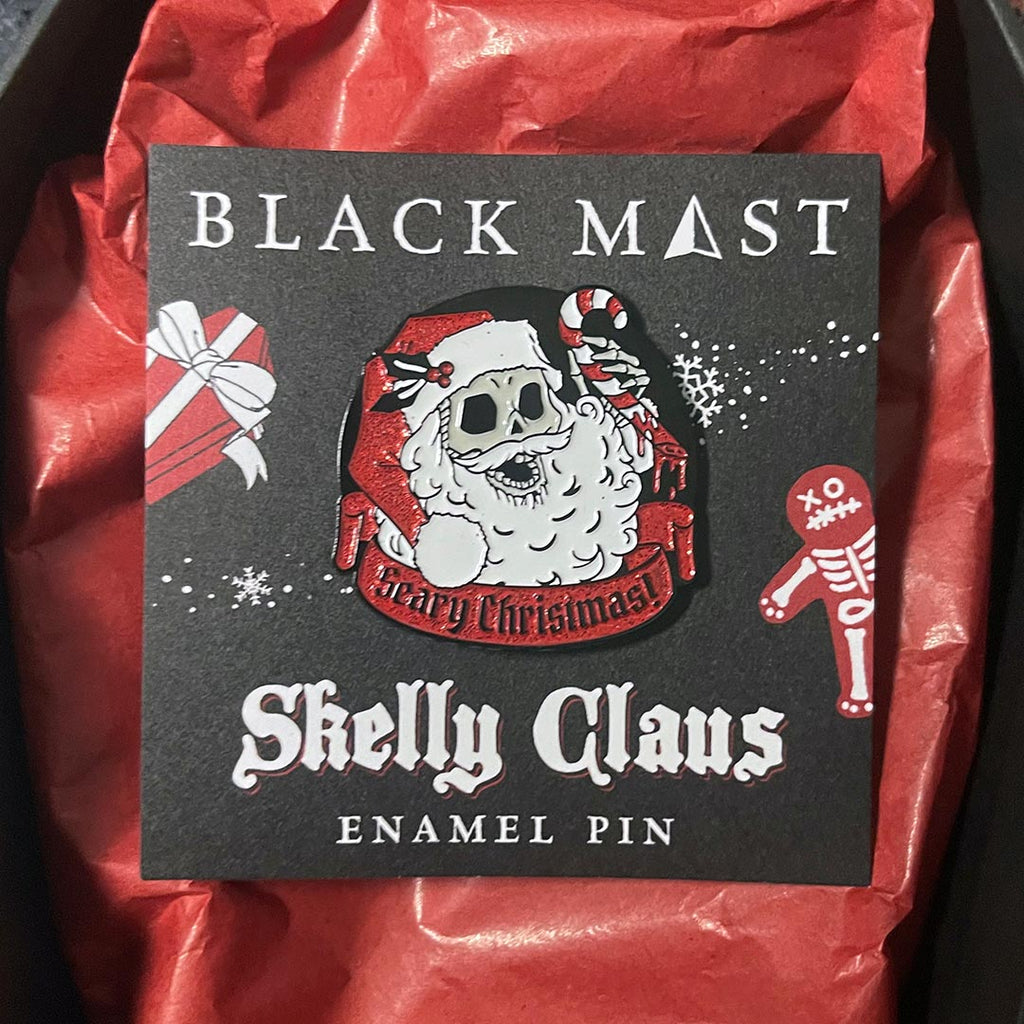Skelly Claus Enamel Pin - Black Mast