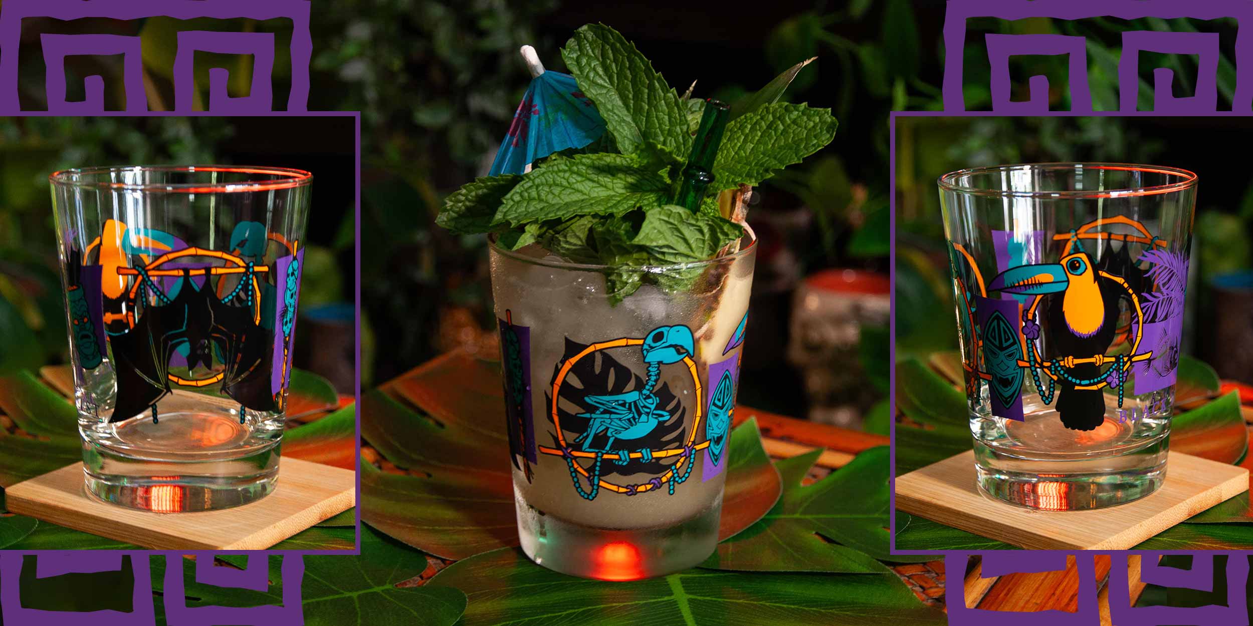 Creepy Cove Tiki Mai Tai Cocktail Glass