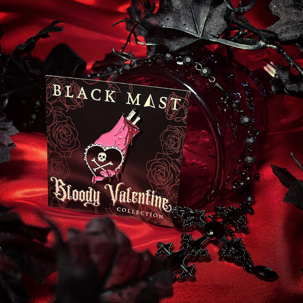 Bloody Valentine Enamel Pin - Black Mast