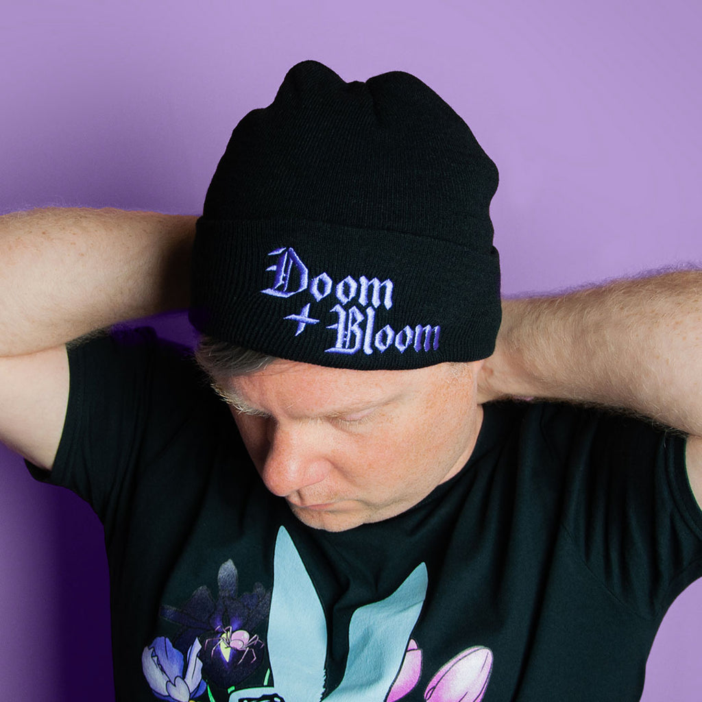 Doom + Bloom Cuffed Black Beanie - Black Mast