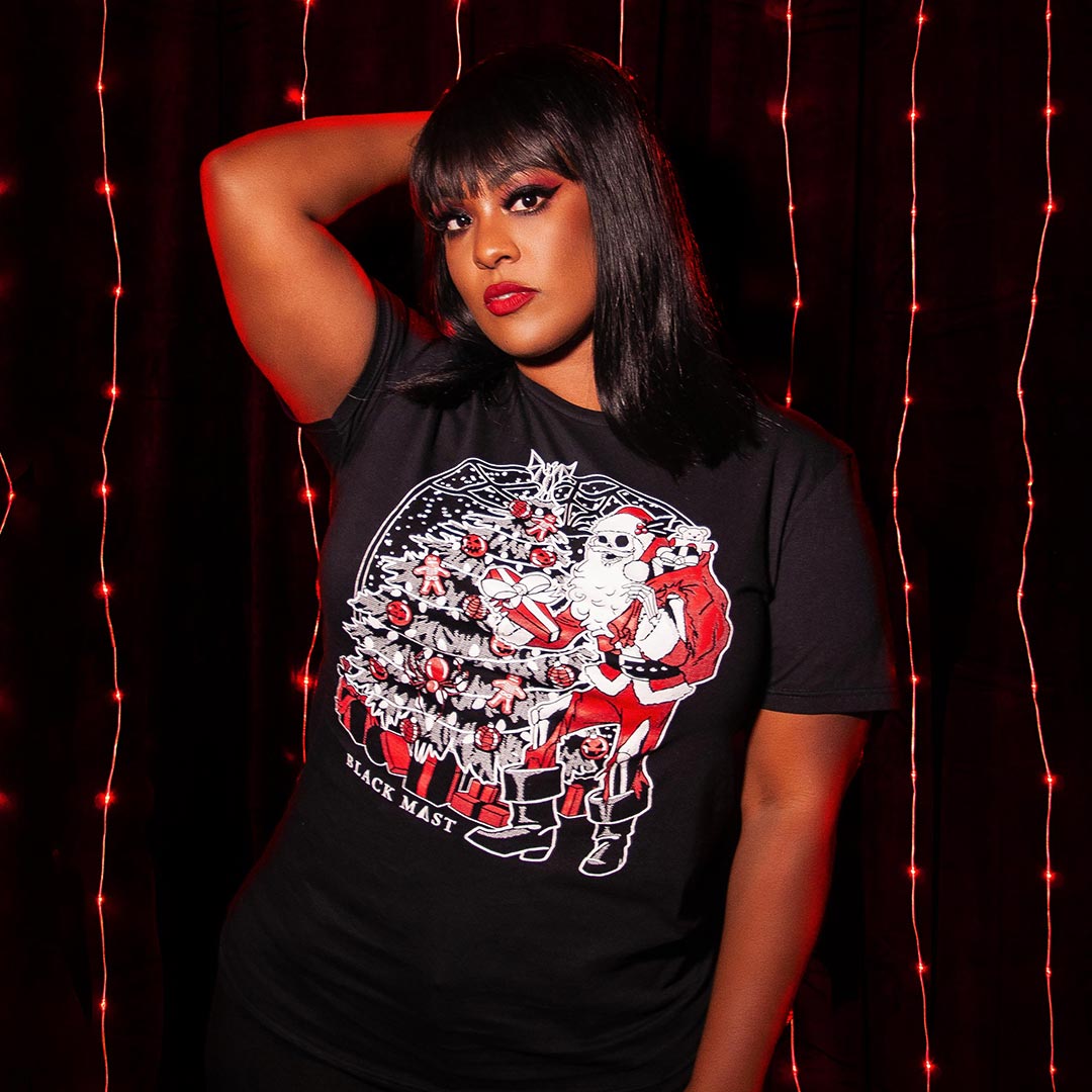 Skelly Claus Graphic T-shirt - Black Mast