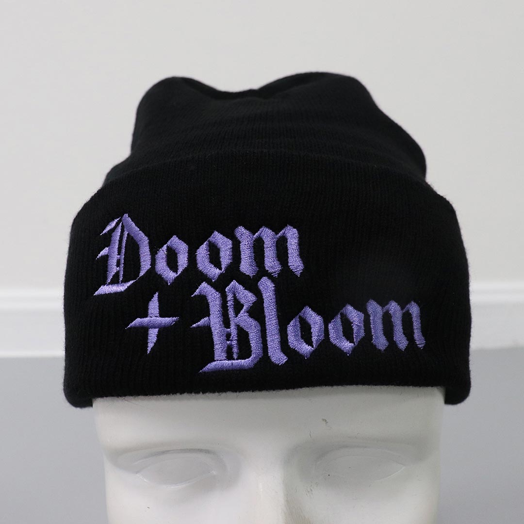 Doom + Bloom Cuffed Black Beanie - Black Mast