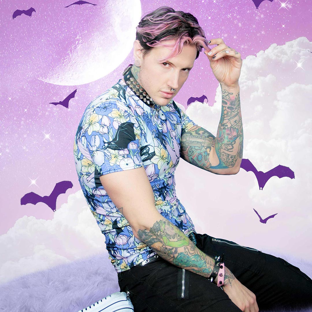 Doom + Bloom All-Over T-shirt - Black Mast