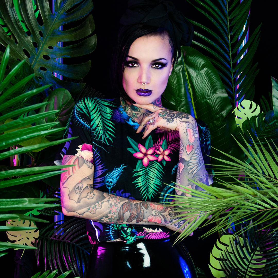 Tropigoth All Over Pattern T-shirt - Black Mast