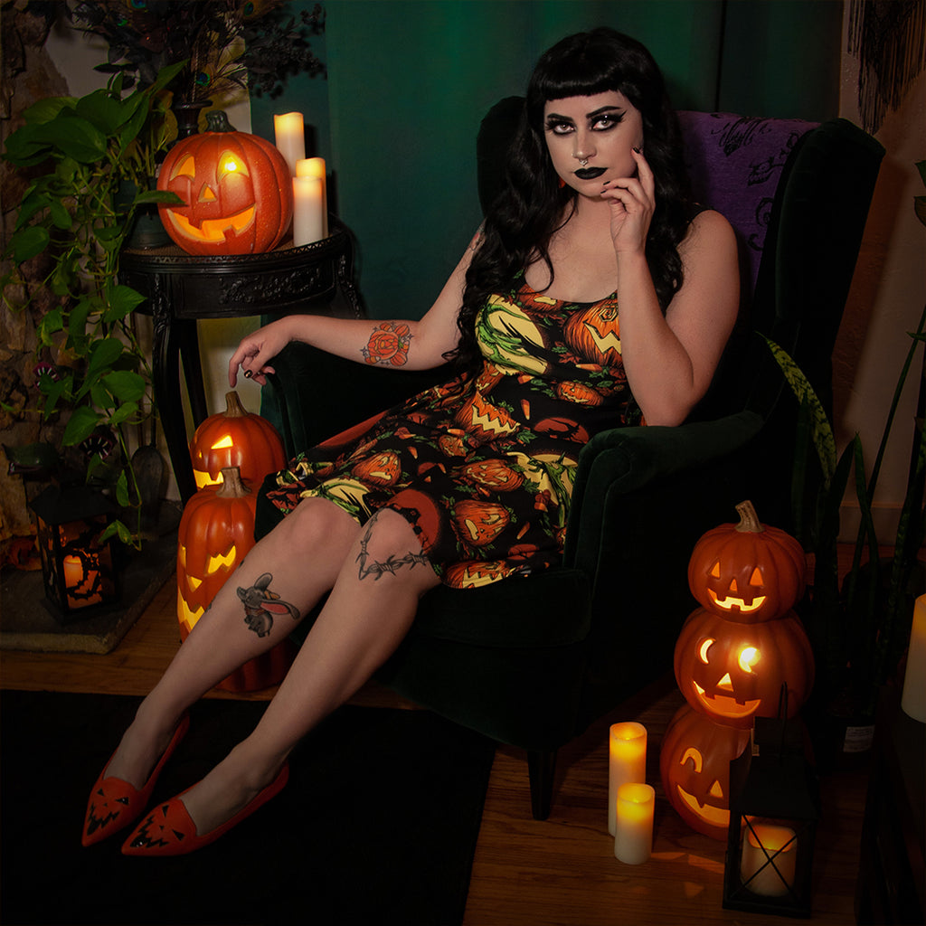 Hallow Haunts Skater Dress - Black Mast