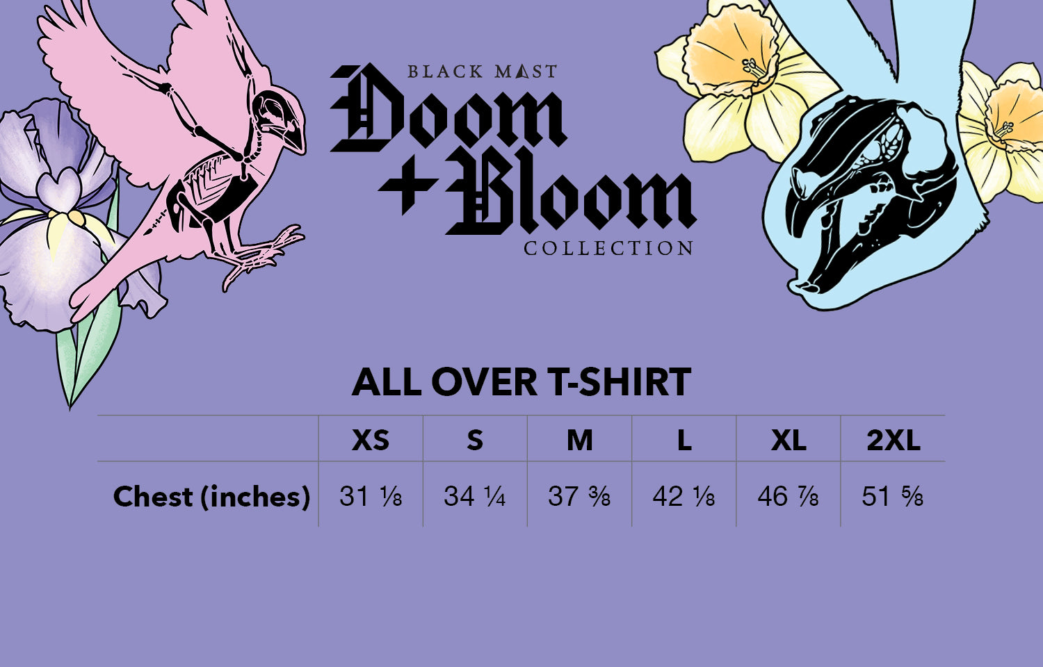 Doom + Bloom All-Over T-shirt - Black Mast